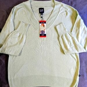 NWT Women's Gap v-neck‎ sweater mint green size XS retail $59.95